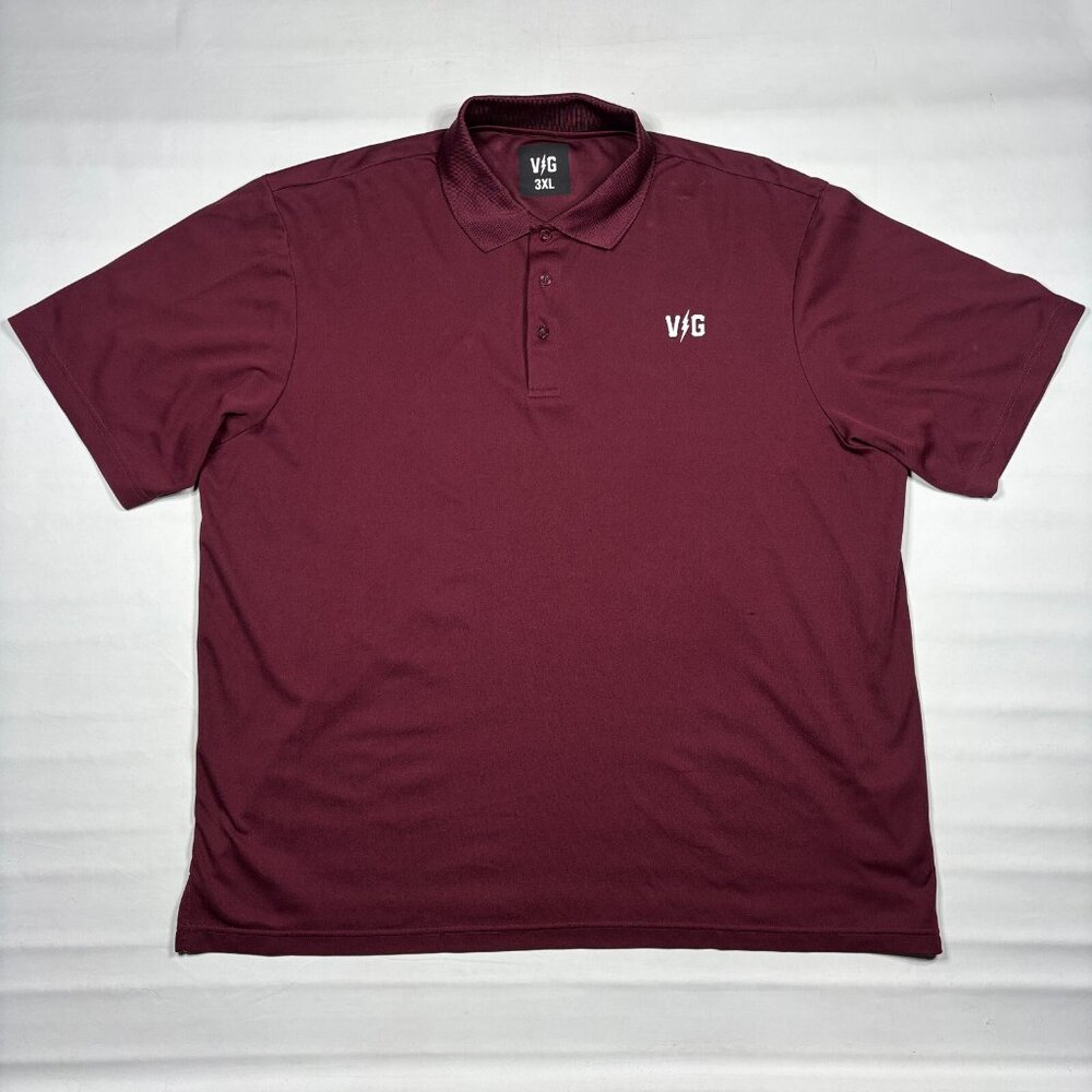 Violent Gentlemen Hockey Club Burgundy Performance Golf Polo Shirt Mens 3XL XXXL
